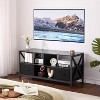 50" Mid-Century TV Stand - Media Console w/Fabric Drawers & Open Shelves, Entertainment Center for Living Room - Black - 4 of 4