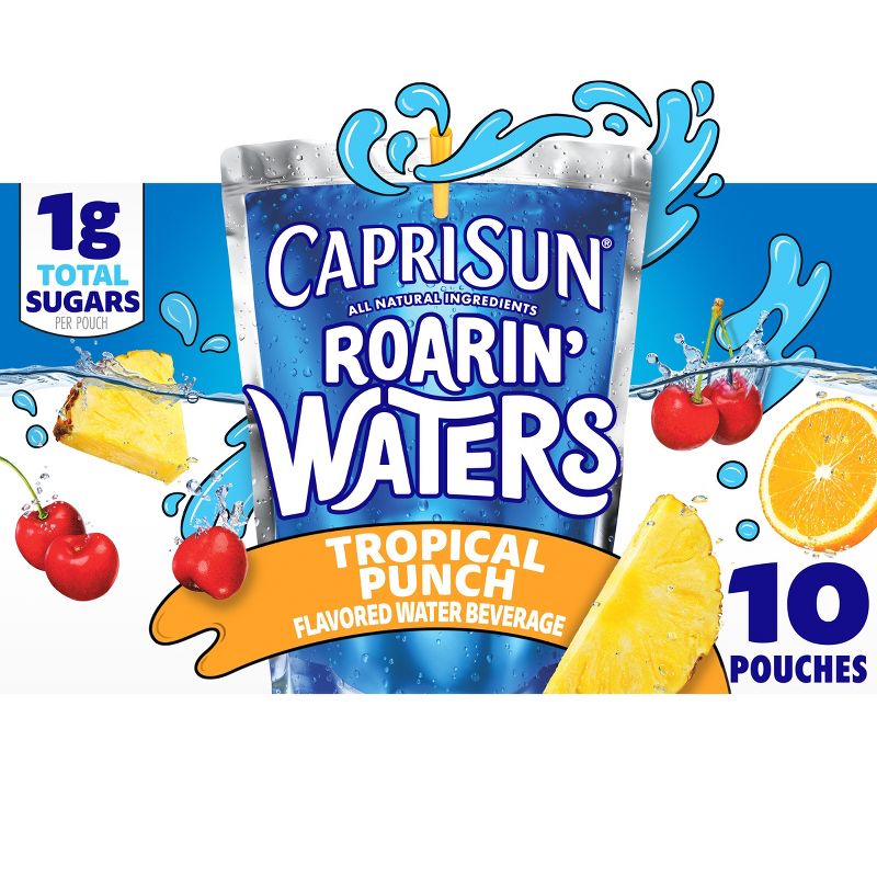 Capri Sun Roarin' Waters Tropical Fruit Juice Drinks - 10pk/6 fl oz Pouches, 1 of 15