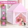 Infans 4.5 FT Kids Play Tent, Large Playhouse w/Washable Mat, Windows, Solid Wood Frame, Indoor Outdoor Tent for Children, Castle Fairy Tent, Pink - 2 of 4