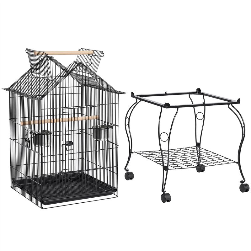Yaheetech Open Top Metal Parrot Cage Rolling Bird Cage, 4 of 9