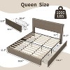 Nasitip Bed Frame with 4 Storage Drawers & Upholstered Wingback Headboard - Wood Slat Support, No Box Spring Needed - 3 of 4