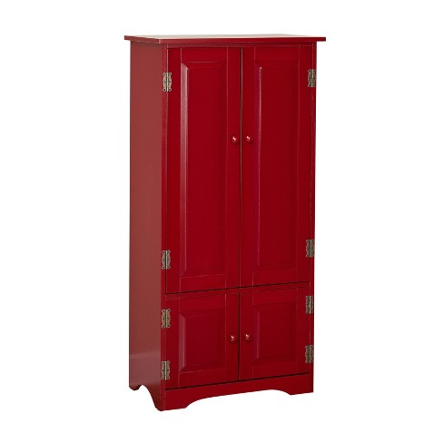 Tall Narrow Cabinet Tower Storage Organizer 2 Doors 6 Shelves