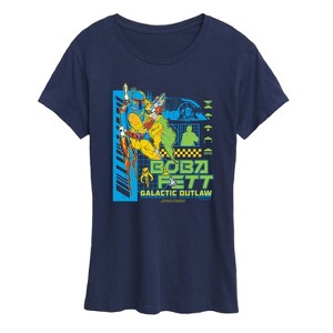 Women's - Star Wars - Dark Digital Boba Fett Short Sleeve Graphic T-Shirt - 1 of 4