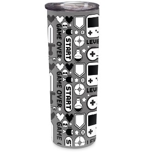 Elanze Designs Gamer Pattern Grey Black 20 ounce Stainless Steel Travel Tumbler - 1 of 4