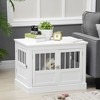 Angel Sar Wooden Dog Crate End Table with Triple Doors, White Pet Kennel Furniture with Steel Tubes for Small Dogs Under 22lbs - 2 of 4