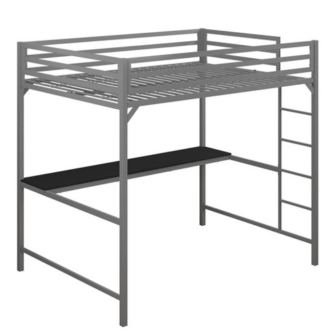 Full Max Metal Loft Bed With Desk Silver Room Joy Target