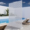 PexFix 72 in. x 47 in. Outdoor Metal Privacy Screen Garden Fence in Coins Pattern in White - 2 of 4