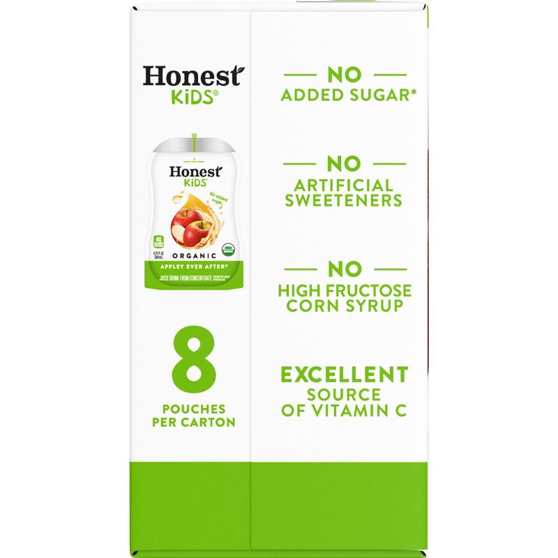 Honest Kids Appley Ever After Organic Juice Drinks - 8pk/6.75 fl oz Pouches, 4 of 8