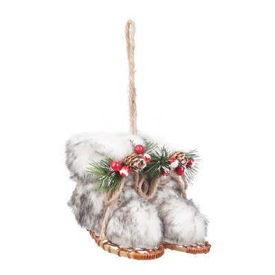 Gallerie II Fluffy Snowshoes Pinecone Berries Decorative Christmas Tree Ornament