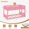 JOYMOR Low Twin Over Twin Bunk Bed for Kids/Junior, Wood Twin Bunk Bed Frame with Guardrails & Ladder for Boys Girls, Mattress Not Included - 2 of 4