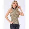 INSPIRE CHIC Women's Halter Neck Sleeveless Stretchy Slim Fit Party Ruched Top - 2 of 4