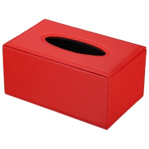 Unique Bargains Rectangle PVC Leather Waterproof Tissue Box Cover for Countertop - 1 of 4