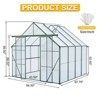 8x8 FT Double Door Polycarbonate Greenhouse Raised Base and Anchor Aluminum Heavy Duty Walk-in Greenhouses for Outdoor Backyard in All Season,Green - 2 of 4