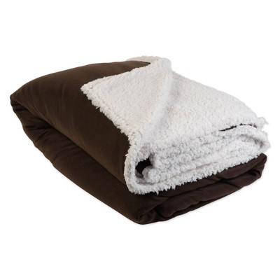  Solid Polar Sherpa Blanket Chocolate - Design Imports 