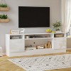 Modern Wihte TV Stand for TVs Up to 75", Entertainment Center with Lgb Light and Storage Cabinet - 2 of 4