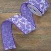 Northlight Purple Floral Wired Craft Ribbon 2.5" x 10 Yards - 2 of 3