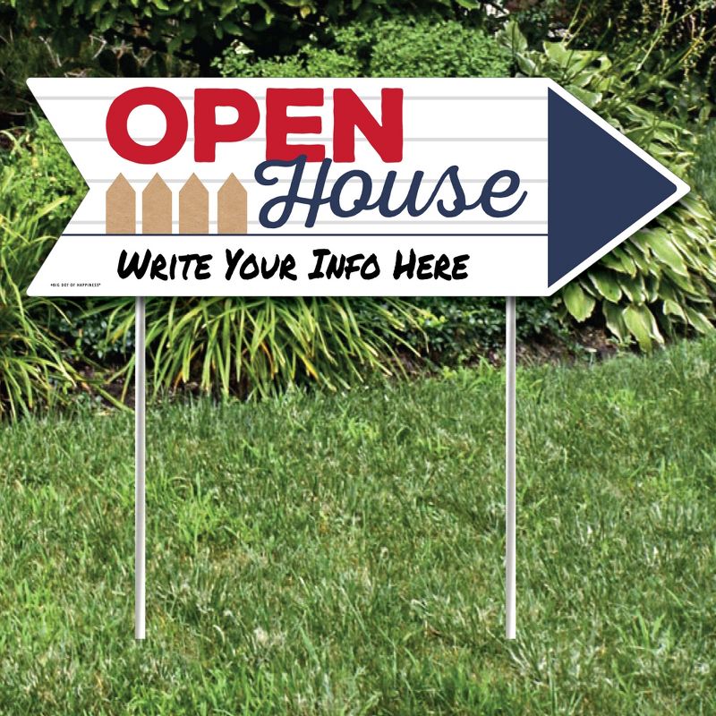 Big Dot of Happiness Open House - Real Estate Sign Arrow - Double Sided Directional Yard Signs - Set of 2, 2 of 8