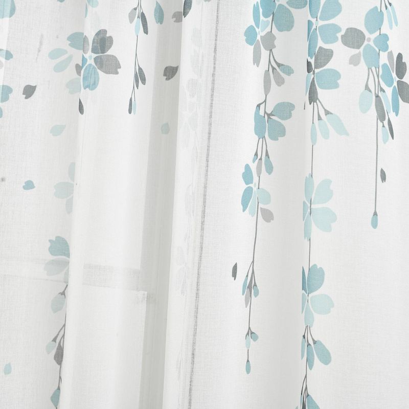 2pk 38&#34;x84&#34; Sheer Weeping Flower Curtain Panels Blue/Gray - Lush D&#233;cor, 5 of 8