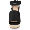 Allegra K Women's Slingback Open Toe Buckle Espadrille Wedge Heel Sandals - 2 of 4