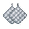 Kate Aurora 2 Pack Gingham Plaid Checkered Country Farmhouse Pot Holders - 2 of 2