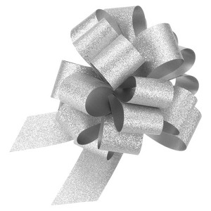 Unique Bargains Personalized Sparkly Gift Wrapping Large Pull Bows for Wedding Baskets 5 Pcs - 1 of 4