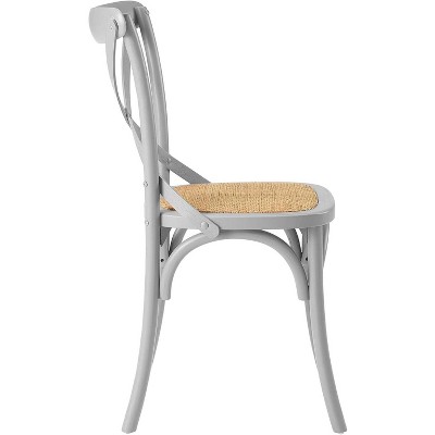 Light Gray High Cross Back Wood Side Chair