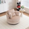 40" Oversized Corduroy Swivel Barrel Chair with 360° Base and 4 Pillows for Living Room or Bedroom-Cuddlewood - 2 of 4