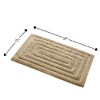 Knightsbridge Stylish And Comfortable All Season Traditional Racetrack Design Cotton Bath Rug, Stone - 2 of 4