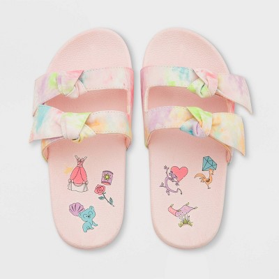 9/10, Pink Princess by Disney Collection Girls Princess Flip Flop Sandals Pink Bow Little Toddler Style