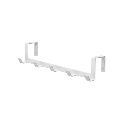 Black Steel Over-the-Door Hook Rack with Five Hooks