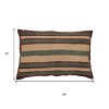 HomeRoots 16" X 24" Beige And Brown Lumbar Striped Jute Throw Pillow - 3 of 4