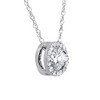Pompeii3 3/8ct Pave Halo Diamond Pendant 14K White Gold - 2 of 3