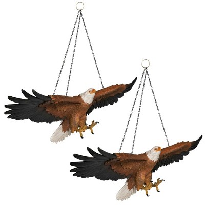 Design Toscano Flight of Freedom Hanging Eagle Sculpture: Set of Two