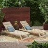 Acacia Wood Patio Chaise Lounge -Slat Paneling, Patio Accent Chair, Sleek Exotic Adjustable Outdoor Recliner Chair -Christopher Knight Home - 2 of 4
