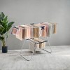 Free-Standing Metal Clothes Drying Rack with Sock Clips Foldable Laundry Drying Rack Space-Saving Design Clothes Dryer - 3 of 4