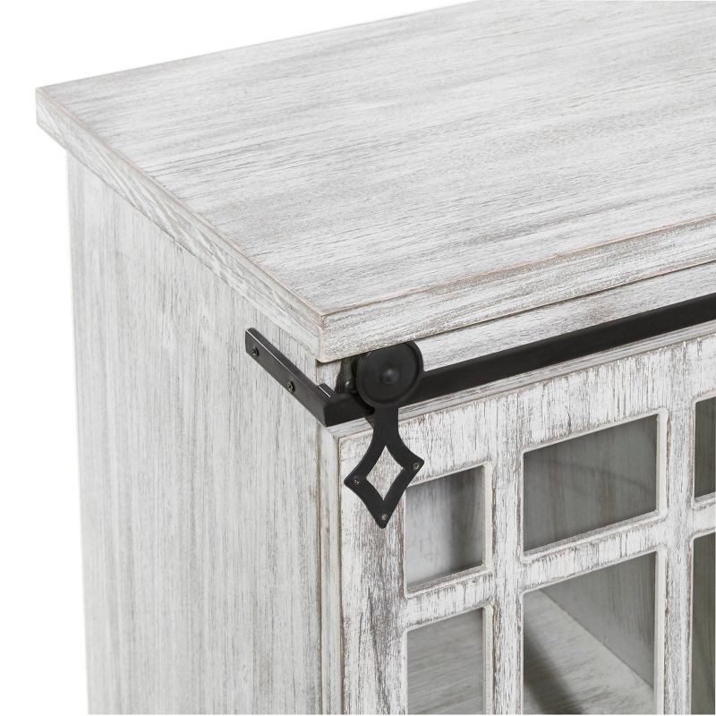 Farmhouse Metal and Wood Cabinet White - Olivia &#38; May, 5 of 10