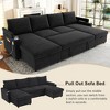 Whisen 109.5" Convertible Sofa Bed, Modern U-Shaped Sofa, Upholstered Couch with Storage Boxes & Pockets, Cup Holders - 4 of 4