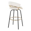 30" Contemporary 360¡ã Swivel Bar Stools with Faux Leather Upholstered Seat, Metal Frame, and Round Footrest (Set of 2) for Kitchen - 4 of 4