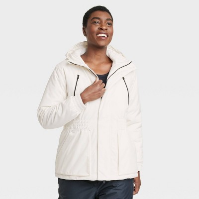 Ladies white parka sale