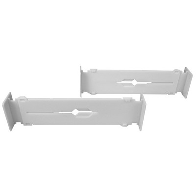 Home Basics 2 Piece Plastic Adjustable Drawer Dividers, White