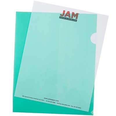 JAM Paper Plastic Sleeves 9" x 12" Green 12/Pack 226325846