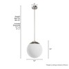 Hunter Fans 12" Hepburn Ceiling Light Brushed Nickel Finish - Elegant Indoor Pendant with White Glass Orb, 1 Bulb, Dimmable - 3 of 4