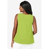 Jessica London Women's Plus Size Stretch Cotton V-Neck Trapeze Tank - 3 of 4