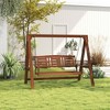 HOMLUX 3-Person Large Outdoor Porch Swing with Hanging Frame for Garden, Backyard - 2 of 4