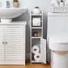 MaseiKar Toilet Paper Holder Stand,Bathroom Storage Cabinet Beside Toilet for Small Space Bathroom with Toilet Roll Holder,White - 3 of 4