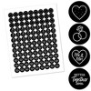 Big Dot of Happiness Mr. and Mrs. - Black and White Wedding or Bridal Shower Round Candy Sticker Favors - Labels Fits Chocolate Candy (1 sheet of 108) - 2 of 4