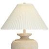 Pacific Coast Lighting Grand Maison 30" Tall Large Urn Farmhouse Rustic End Table Lamp Brown Faux Wood Finish Single White Pleated Shade Living Room - 4 of 4
