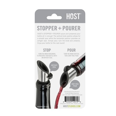 Stainless Steel Wine Bottle Pourer and Stopper