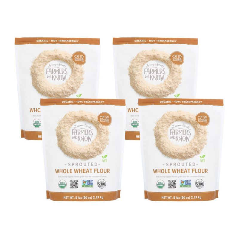One Degree Organic Foods Sprouted Whole Wheat Flour - Case of 4/80 oz, 1 of 7