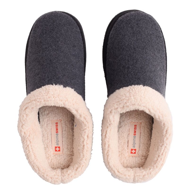Alpine Swiss Paul Mens Memory Foam Fleece Clog Slippers House Shoes, 5 of 7